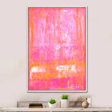 ARTCANVAS Green Blue Pink Orange Modern Square Canvas Art Print - Size: 18  x 18 (1.50 Deep) 