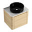 Meuble-lavabo mural de 24 po avec lavabo d'art en céramique, porte simple à fermeture en douceur, fabrication en contreplaqué, pierre plate blanche, 45 poignées cachées, rangement et style de confort