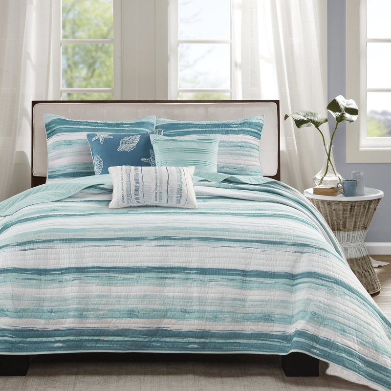 Courtepointe très grand / très grand avec 6 pièces - Literie confortable pour une chambre à coucher décontractée Coussins décoratifs en microfibre