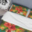 Roses rouges et feuille verte - ensemble de housse de couette à motif floral - microfibre de polyester-1202822746
