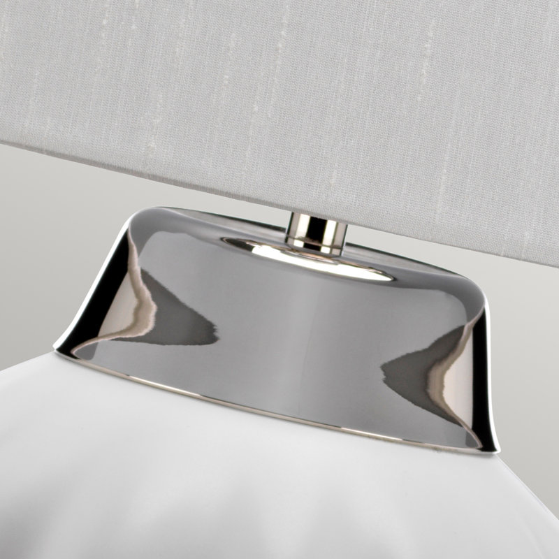 Table Lamp, Satin White/Polished Nickel
