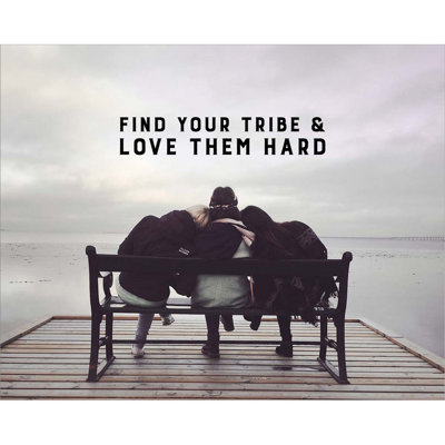 Find Your Tribe - Friend Trio Color by Color Me Happy - Wrapped Canvas Print