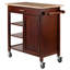 Chariot utilitaire Martini avec roulettes et tablettes en noyer et naturel, H 30,60 po x l 32,90 po x P 18,35 po