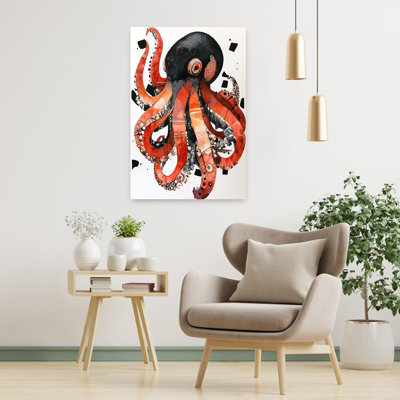 Vibrant Patterned Octopus Abstract Colourful Vibrant Octopus Ocean Wall Art