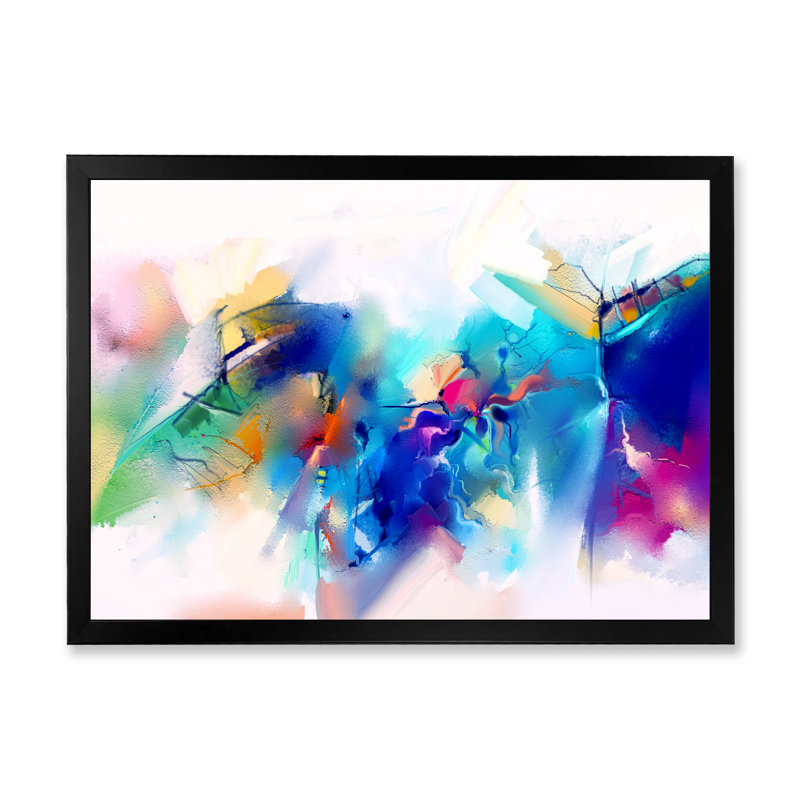 Turquoise Storm Impression Ii - reproduction de cadre flottant sur toile, Cadre noir, H 8 po x l 12 po x P 1 po