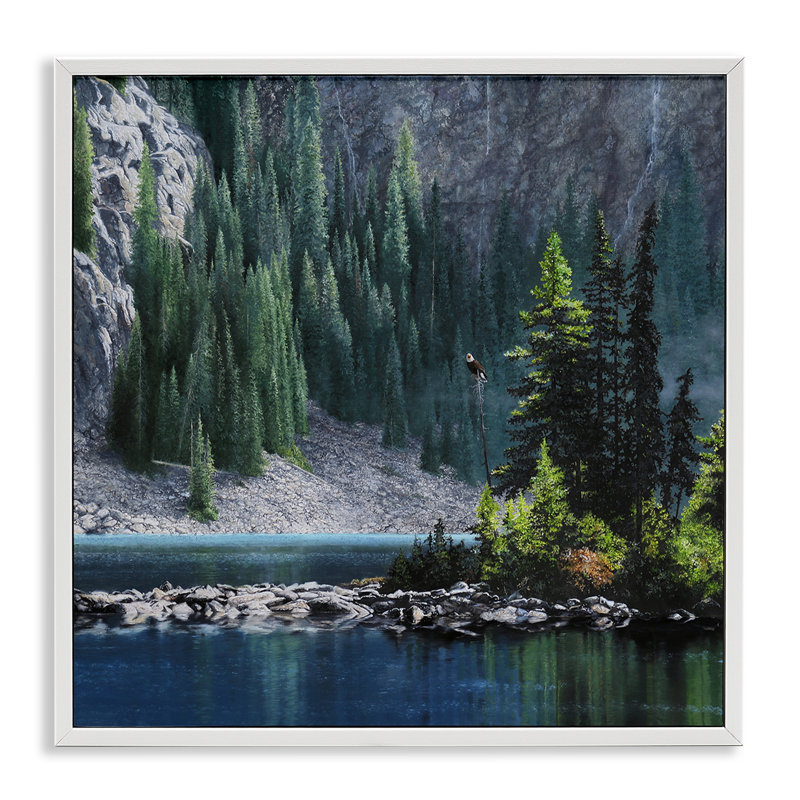 «Tree Spires in Nature», art de la giclée encadrée par Mark Kelso, Giclée encadrée blanc bord de mer, H 17 po x l 17 po