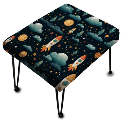 Space Rocket For Children Bedroom - Kids Bedroom Rectangle Ottoman