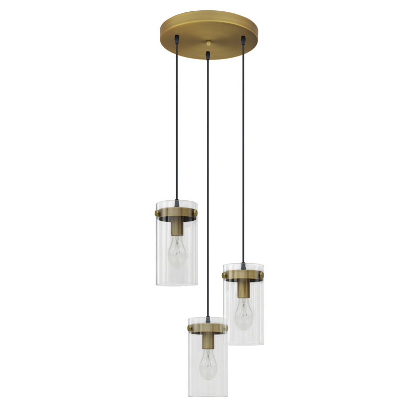 Luminaire suspendu cylindrique à 3 lumières Bandana