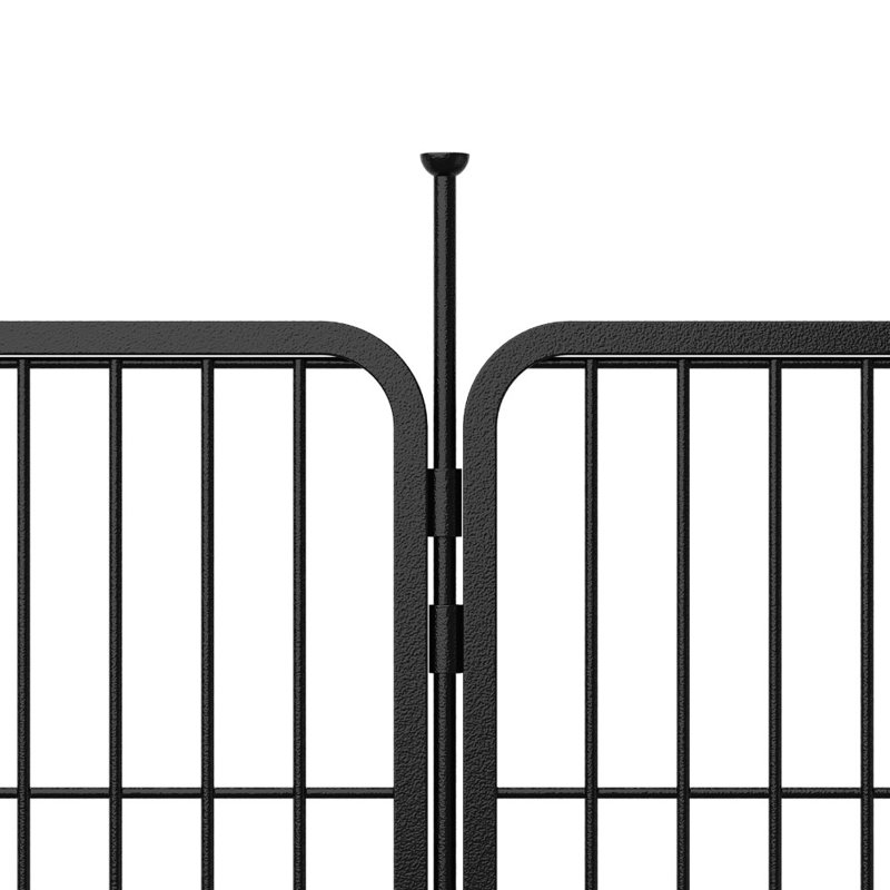 Parc pour chien pliable en métal robuste sans porte (ensemble de 2), Noir, H 32 po x l 53,6 po