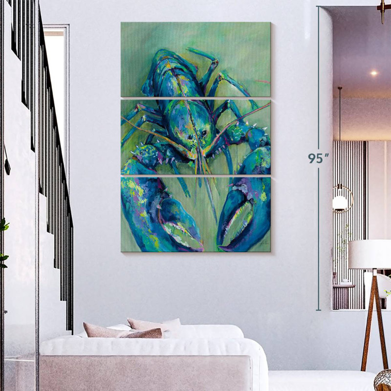 Brampt Aqua Blue Lobster, 74" H x 48" W