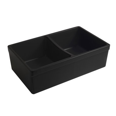 FarmhausQuatro 33" x 20" Double Bowl Front Apron Fireclay Sink