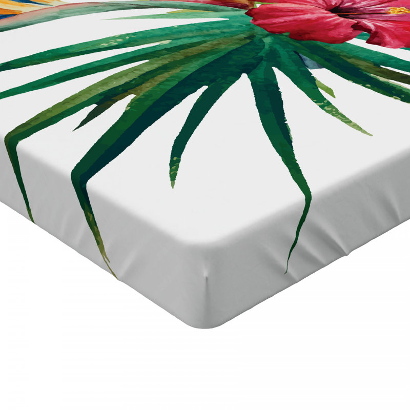 Microfiber Floral Fitted Sheet, Full Fitted Sheet
