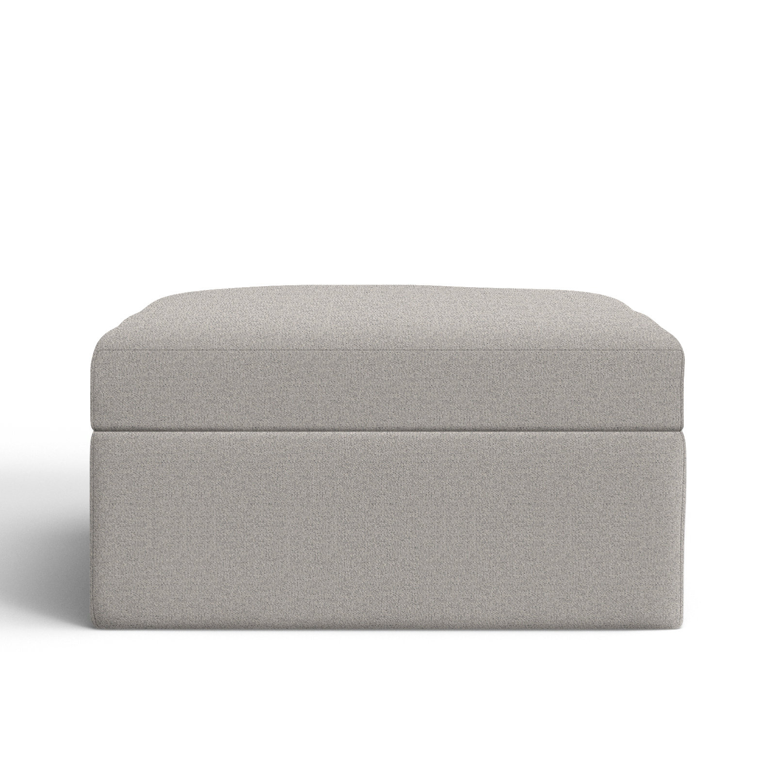 Hartig Upholstered Ottoman, Reese Fog Performance Chenille