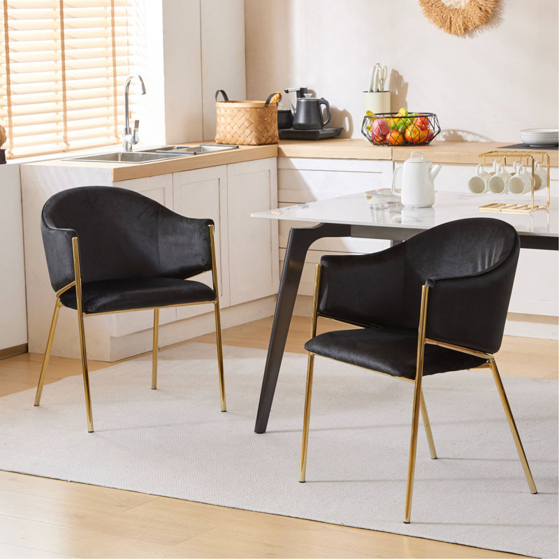 Chaise rembourrée Modern, Noir