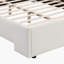 Élégant lit tapissier en tissu blanc avec tête de lit haute, blanc, grand-1313274266