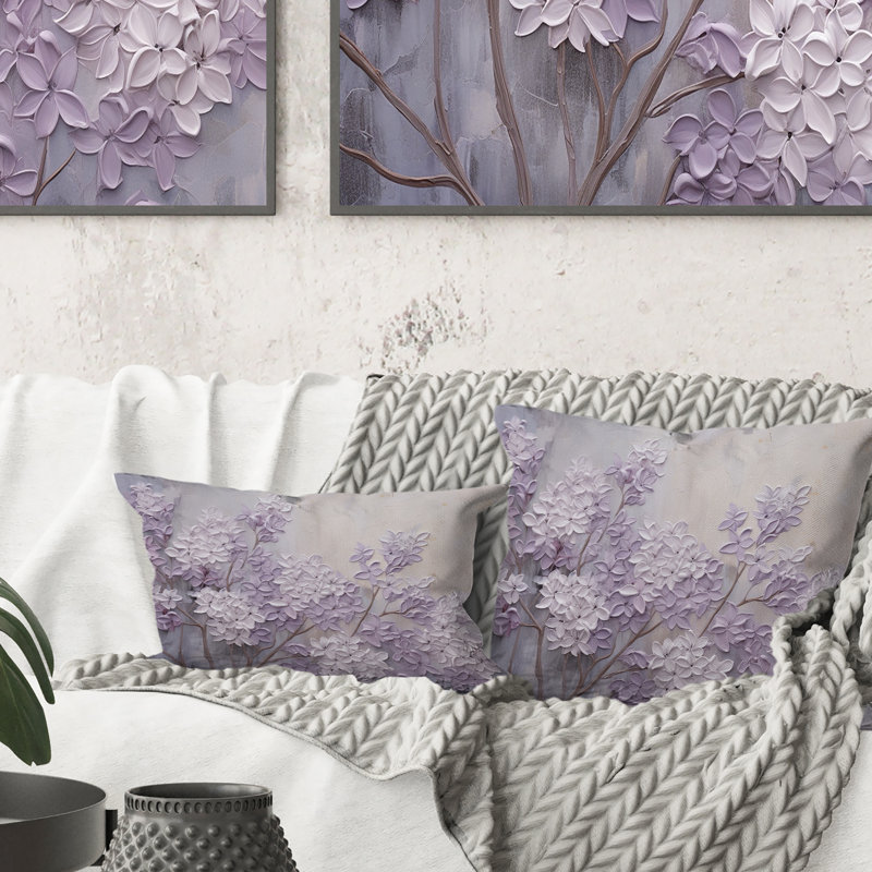 Coussin Blooming Lilac Melody I - Lilacs, 18" x 18"