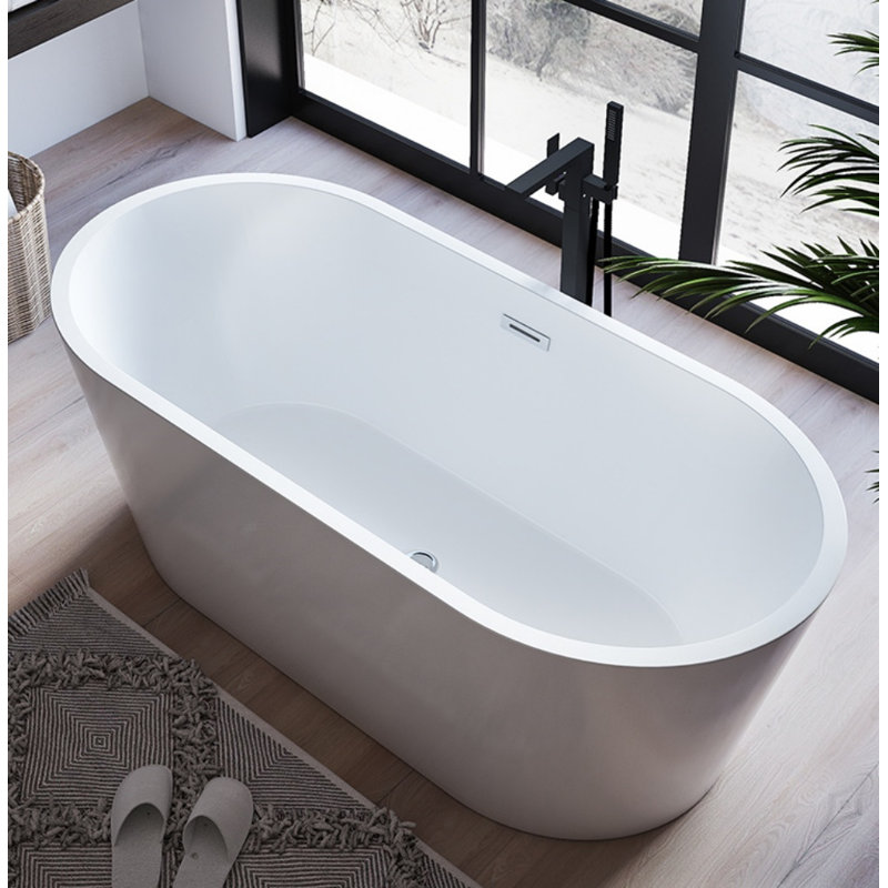 Baignoire simple ovale en acrylique, Blanc