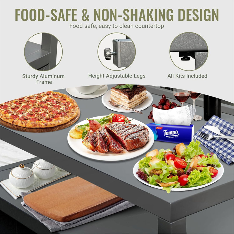 Îlot de cuisine extérieur, îlot de rangement avec fixation murale pour la cuisine