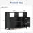 Modern Minimalist Sideboard Buffet Cabinet With Fluted Doors And Open Shelves, Console Table With Wire Management And Gold Handles For Living Room Or Entryway-538613376