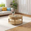 Table basse ronde avec rangement et compartiment caché, pieds de nivellement réglables-963167882