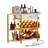 Amata 47.4'' Bar Cabinet with LED Lights and Power Outlets, Wine Cabinet with Wine Racks and Glass Holders-1912982419
