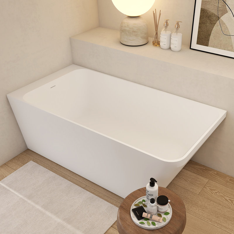 Baignoire autoportante en résine 59 po, surface solide 59 po