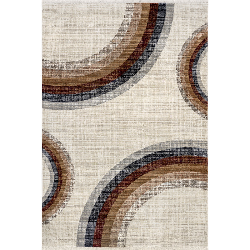 Waverley Distressed Circles Fringe Area Rug, Runner 2'8" x 8'