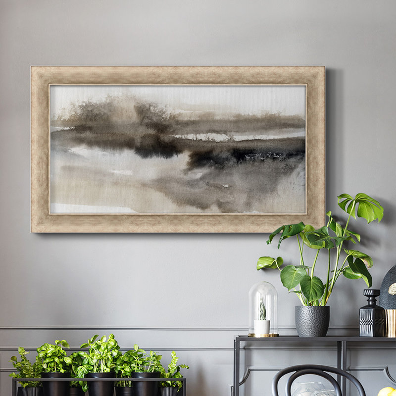 Serenity Lake - reproduction de photo sur toile, H 29 po x l 53 po x P 1,25 po, gris