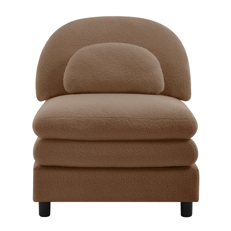 Canapé sans accoudoirs courbé en tissu avec oreiller Vamelia