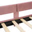 Lit de jour simple tapissier avec tête de lit à rayures classique, rose-129892500