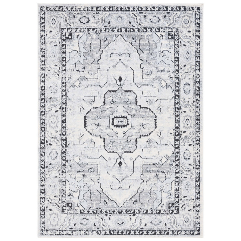 Tapis ivoire / gris Chun, Carré 6 pi 7 po