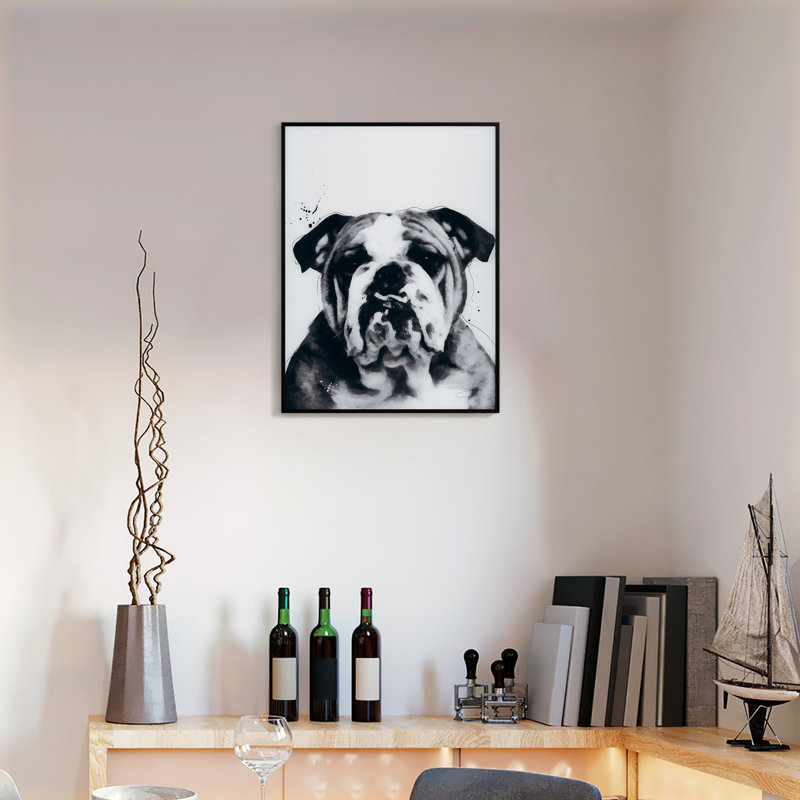 Bulldog - cadre photo, impression sur verre
