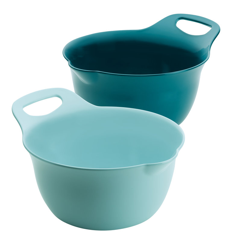 Rachael Ray Tools and Gadgets Nesting Mixing Bowl Set, 2-Piece, Teal