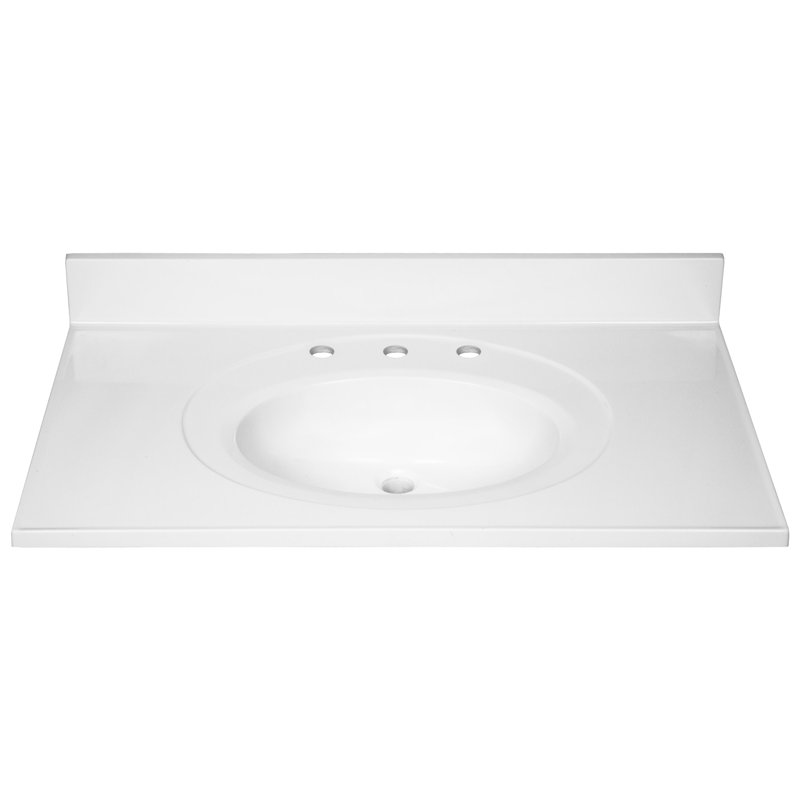 Cultured Marble Widespread 37" Single Bathroom Vanity Top