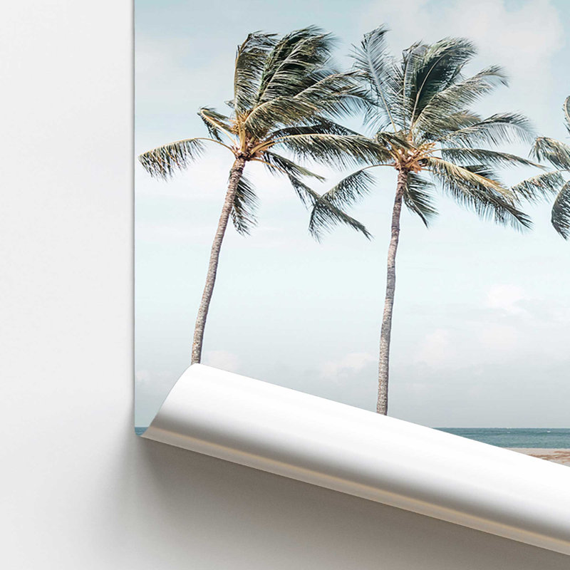 «Swaying Palms in Paradise», impression, Sans cadre, papier, H 16 po x l 20 po