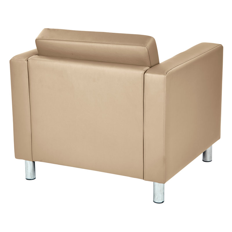Desantiago Upholstered Armchair, Antimicrobial Buff Faux Leather