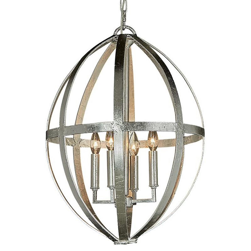 Jessica's 4 - Light Unique/Statement Geometric Chandelier, 240V, E26/Medium (Standard)