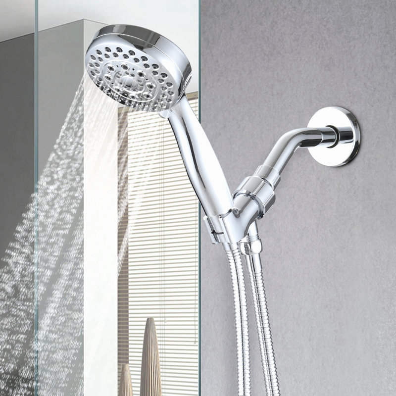 Pomme de douche à 5 réglages avec modes et pommes de douche à haute pression, Silver