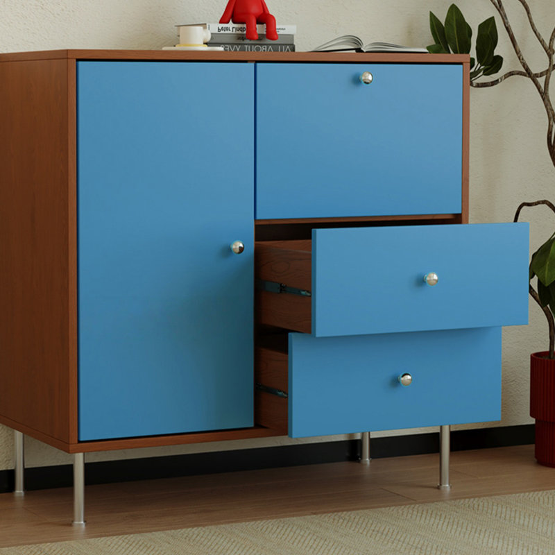 Buffet en bois manufacturé bleu, Bleu