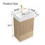 Meuble-lavabo sur pied rayé en chêne clair 20 po Gada avec lavabo en céramique blanc intégré, armoire moderne avec porte à fermeture en douceur et tiroir pour les petites et moyennes salles de bain-224737802