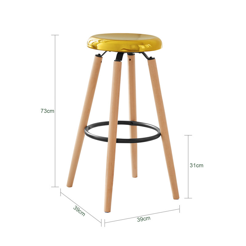 Igasho Counter Stool with Solid Wood Frame