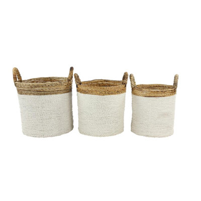 Ensemble de 3 paniers en ruppie maritime Dominic