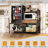 Mini Fridge Stand With Storage, Mini Refrigerator Stand With Power Outlet, Wine Fridge Table With Movable Storage Basket, Heavy Duty Beverage Refrigerator Table For Dorm Home Use (black)-114234351