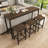Modern Design Kitchen Dining Table,Pub Table,Long Dining Table Set with 3 Stools,Easy Assembly,Dark Brown