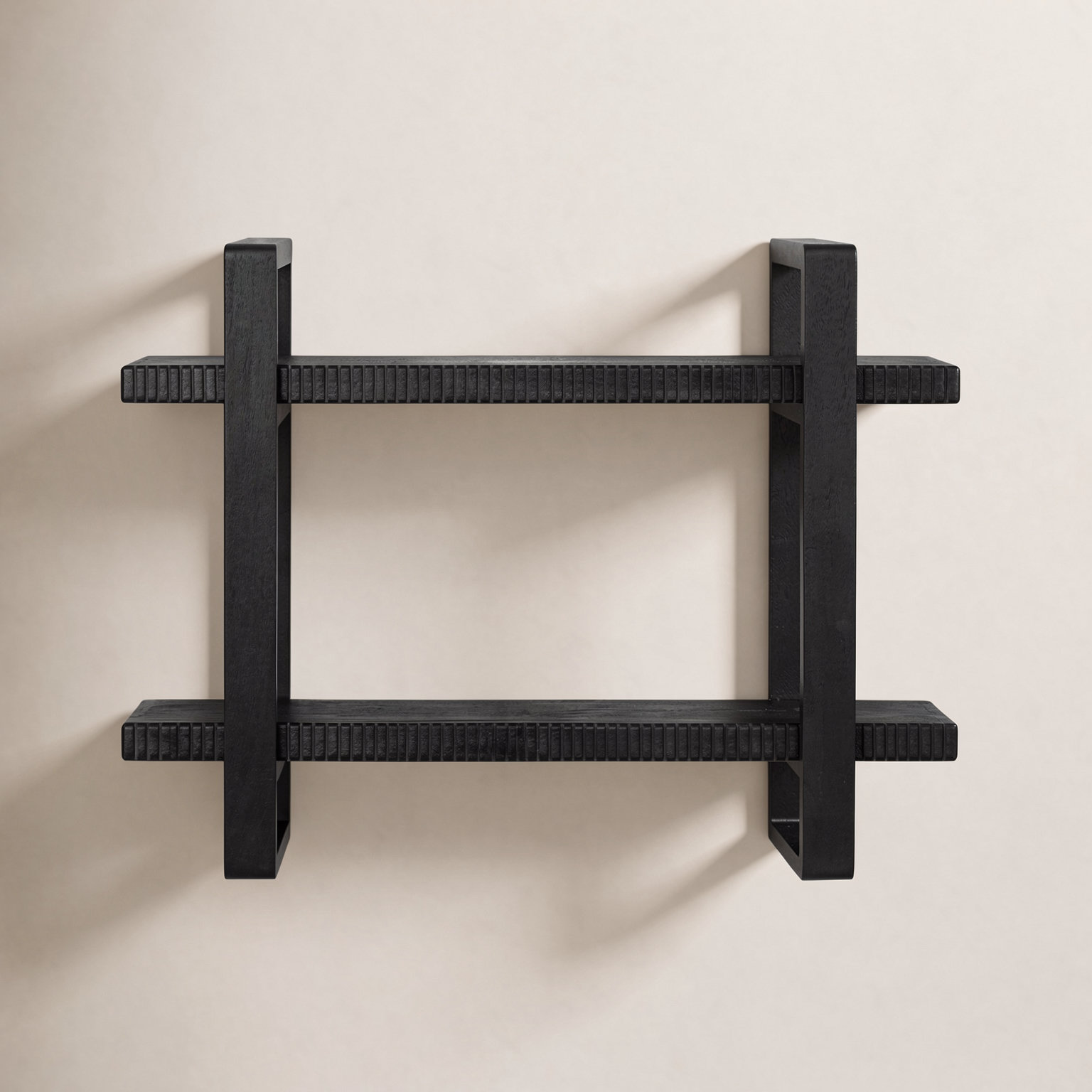 Urbana 32" Solid Wood Tiered Shelf, Black