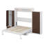 Lit armoire Murphy avec lumières DEL intégrées, espace de travail, garde-robe et nombreux compartiments de rangement-1320249854