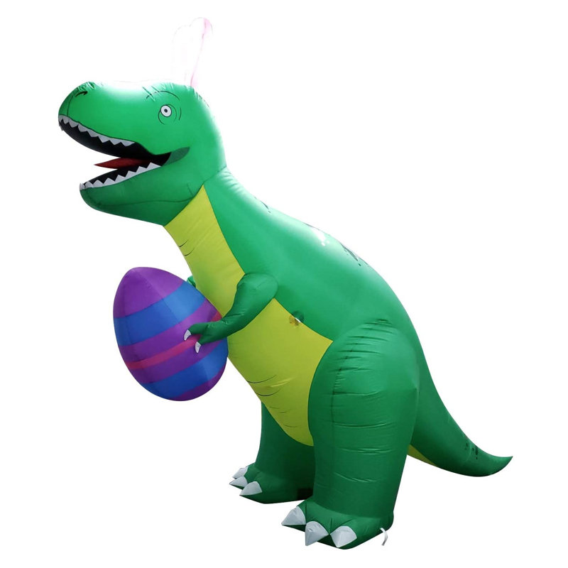 Holidayana 8 Foot Tall Inflatable Easter T Rex Dinosaur Holiday Yard Decoration