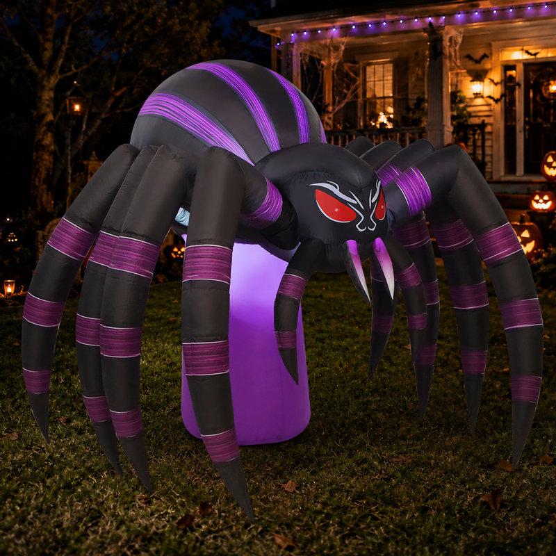  Araignée gonflable d'Halloween de 7 pi avec lumières DEL intégrées