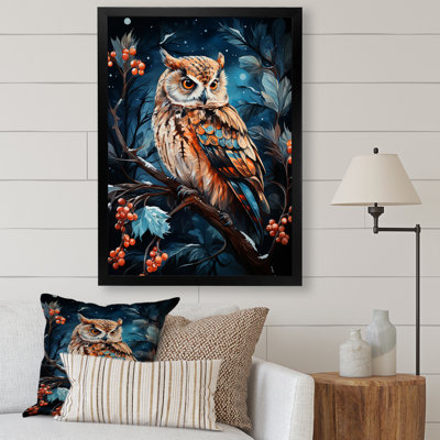 «Starry Night Owl Guardian I», art mural hibou