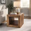 Table d'appoint en forme de cube en bois de rose de 16 pouces avec tablette de plancher.